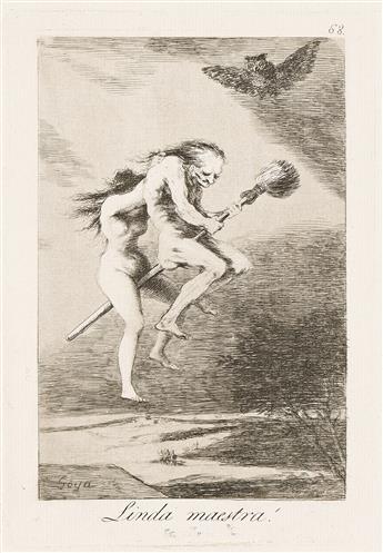 FRANCISCO JOSÉ DE GOYA Two aquatints with etching from Los Caprichos.